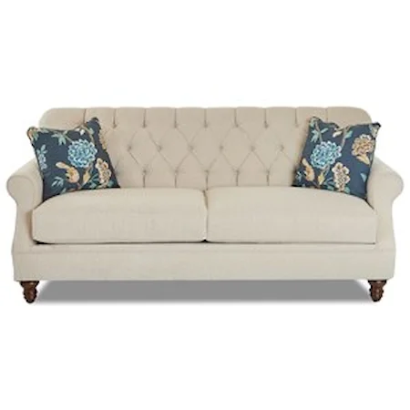 Traditional Tufted Apartment-Size Sofa